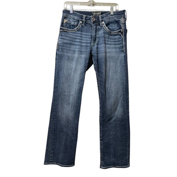 Salvage Supply Co Mayhem Boot Regular Fit Jeans‎ 31x32 Blue Wash Preppy City - Picture 1 of 15